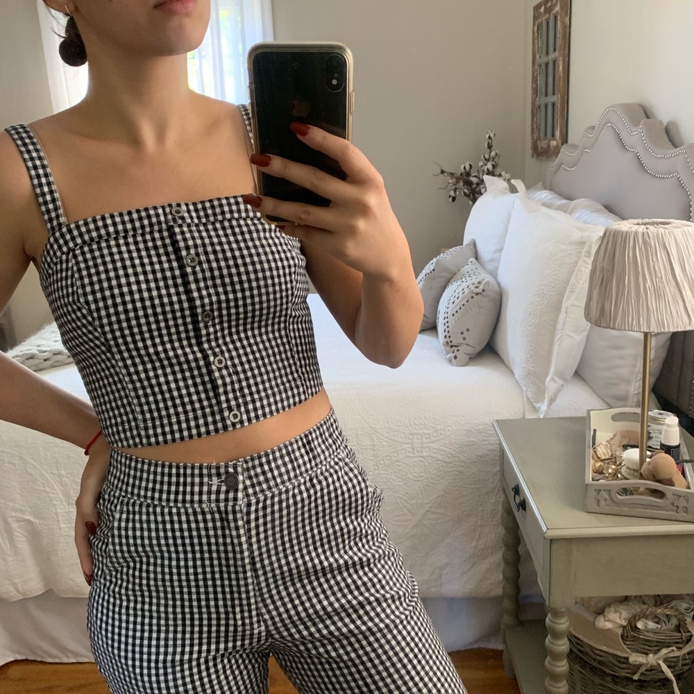 NWT Hollister Black + White Gingham Set Small